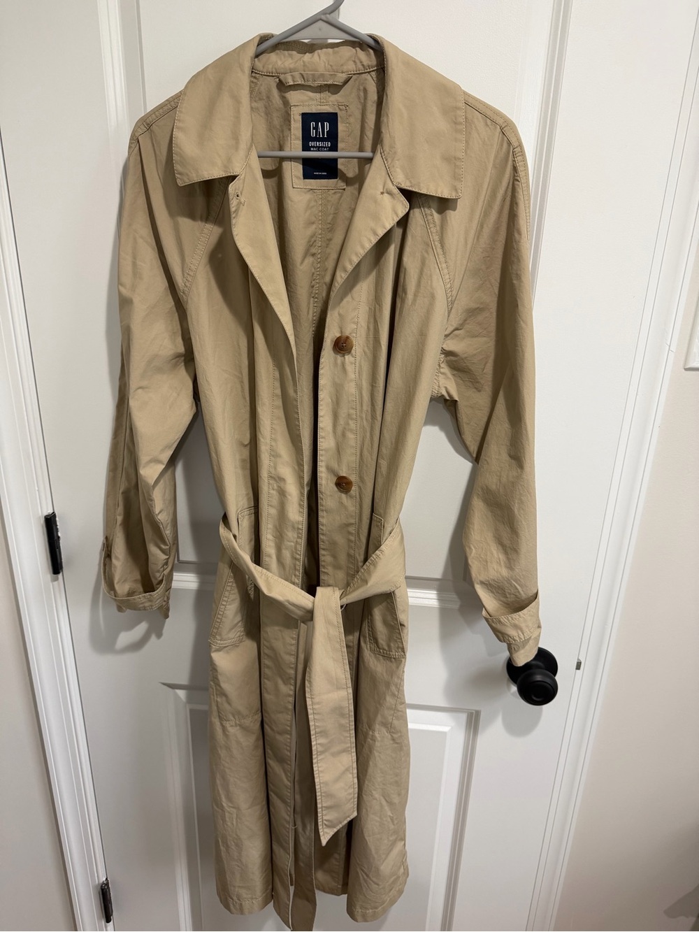 GAP Oversized Mac Coat in Beige - Picture 2 of 5